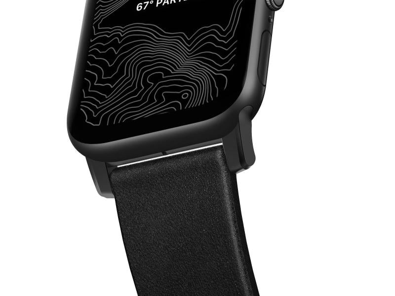 Nomad Lederarmband Modern Strap Apple Watch Schwarz/Schwarz