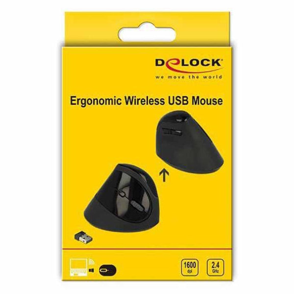 Delock Ergonomische Maus 12599 USB kabellos
