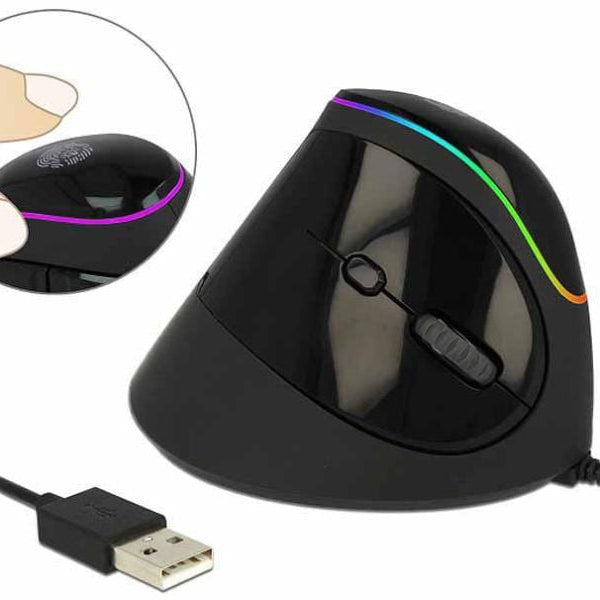 Delock Ergonomische Maus 12597 USB RGB