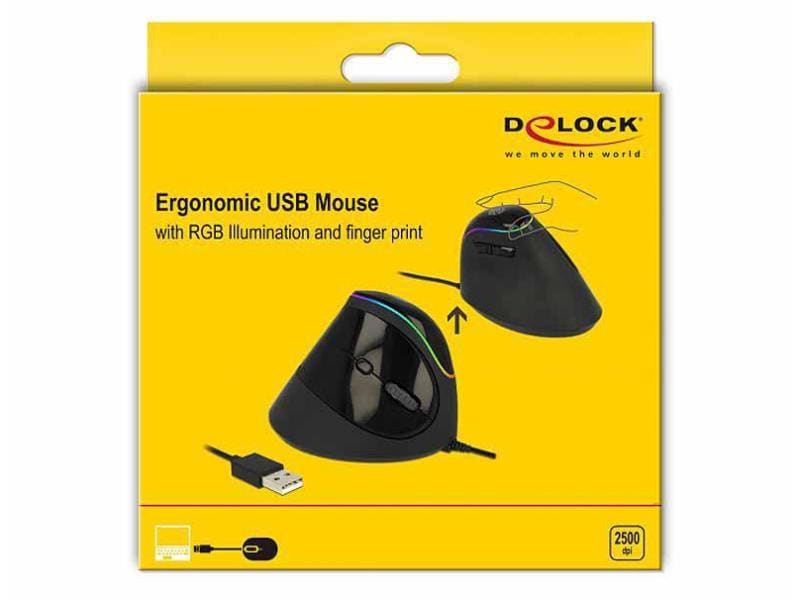 Delock Ergonomische Maus 12597 USB RGB