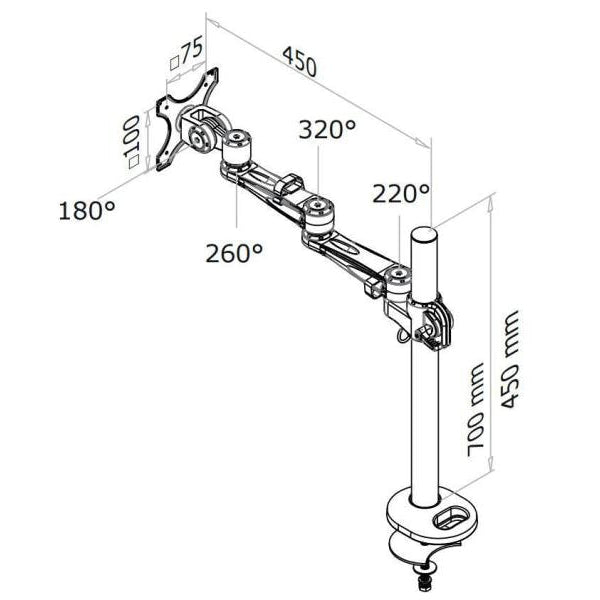 NEOMOUNTS Tischhalterung FPMA-D935G bis 12 kg – Silber
