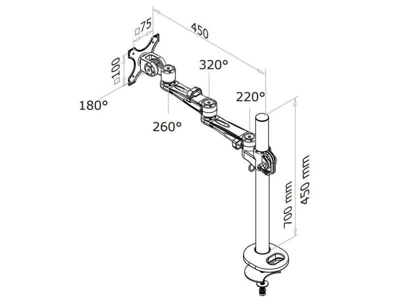 NEOMOUNTS Tischhalterung FPMA-D935G bis 12 kg – Silber