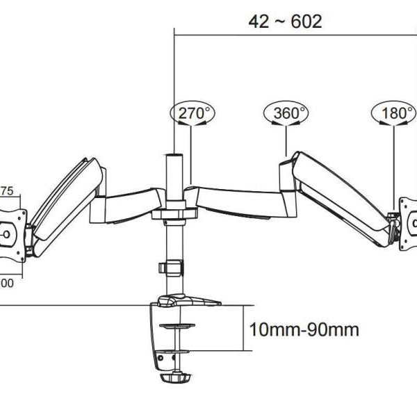 NEOMOUNTS Tischhalterung FPMA-D950D bis 18 kg – Silber