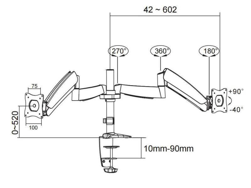 NEOMOUNTS Tischhalterung FPMA-D950D bis 18 kg – Silber