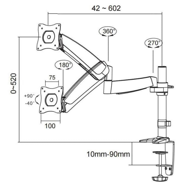 NEOMOUNTS Tischhalterung FPMA-D950 bis 9 kg – Silber