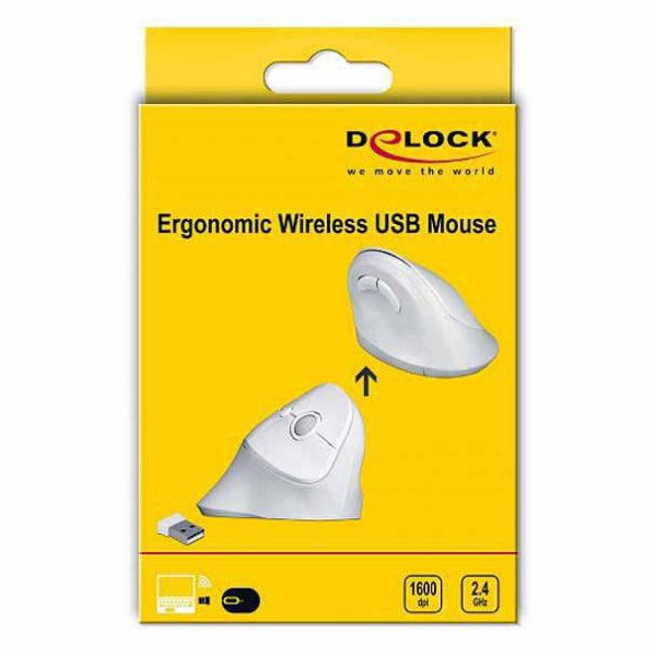 Delock Ergonomische Maus 12596 USB kabellos