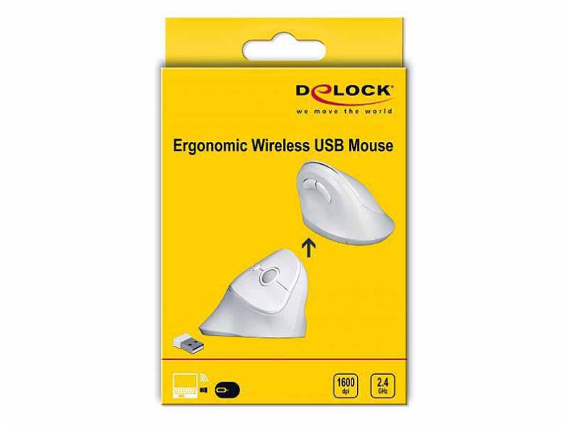 Delock Ergonomische Maus 12596 USB kabellos