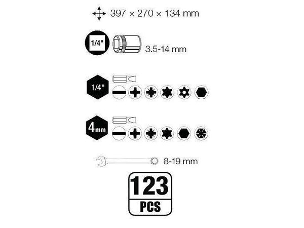 Kraftwerk Werkzeugkoffer Profi-Alu KW PB 123-teilig