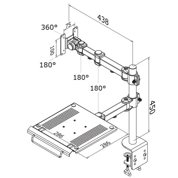 NEOMOUNTS Tischhalterung FPMA-D960NOTEBOOK bis 10 kg – Schwarz