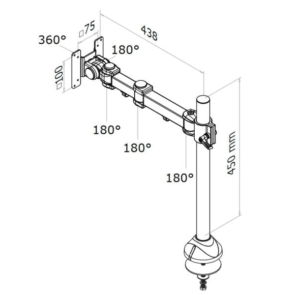 NEOMOUNTS Tischhalterung FPMA-D960G bis 12 kg – Schwarz