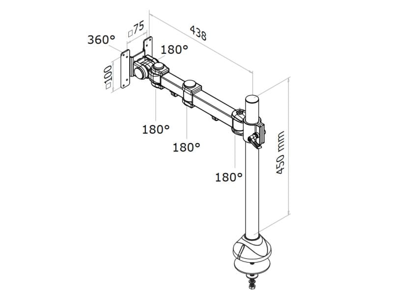 NEOMOUNTS Tischhalterung FPMA-D960G bis 12 kg – Schwarz