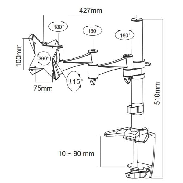NEOMOUNTS Tischhalterung FPMA-D1330DWHITE bis 9 kg – Weiss