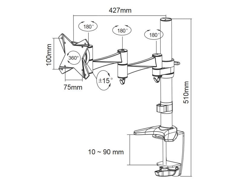 NEOMOUNTS Tischhalterung FPMA-D1330DWHITE bis 9 kg – Weiss
