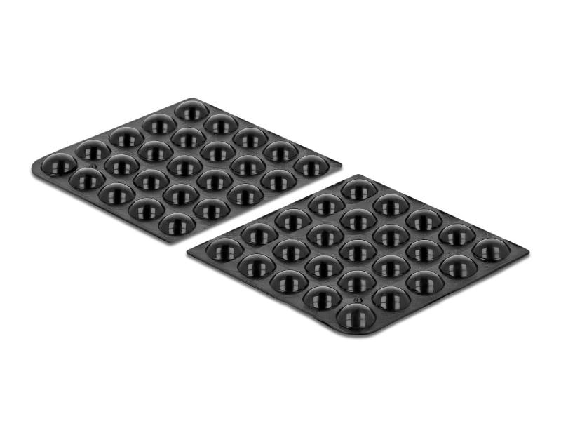 Delock Gummifüsse 10 x 3mm rund, selbstklebend, 50 Stück, schwarz