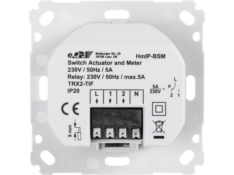 HomeMatic IP Schalt-Mess-Aktor 1-fach Für Markenschalter