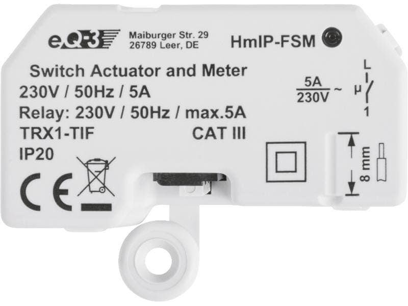 HomeMatic IP Schalt-Mess-Aktor 1-fach Für Unterputzmontage