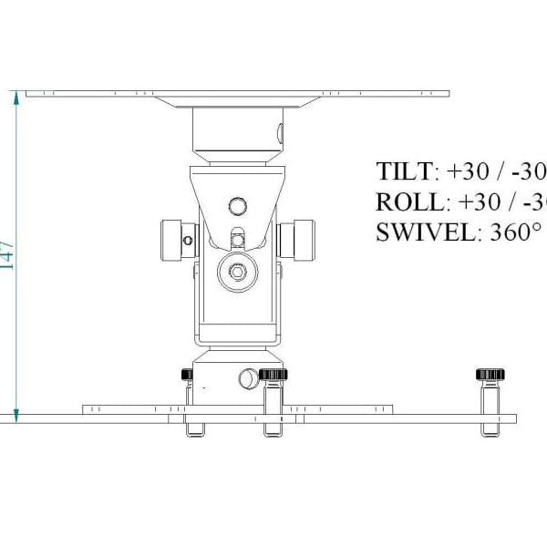 Euromet Deckenhalterung ARAKNO Mini Weiss