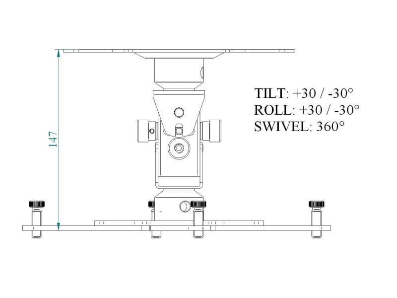 Euromet Deckenhalterung ARAKNO Mini Weiss