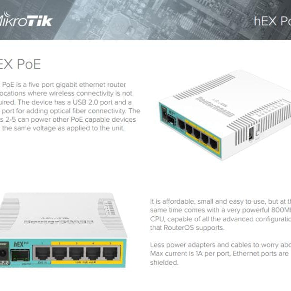 MikroTik VPN-Router hEX PoE RB960PGS