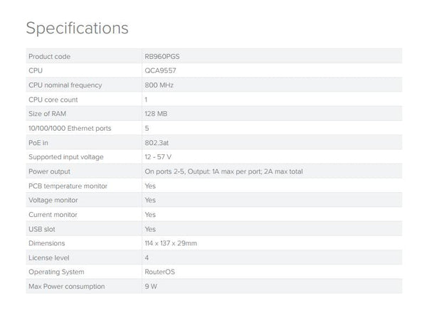 MikroTik VPN-Router hEX PoE RB960PGS