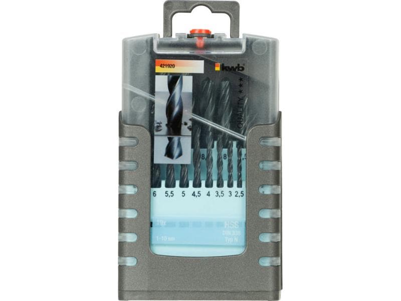 kwb Spiralbohrer-Set 1-10 mm 19-teilig