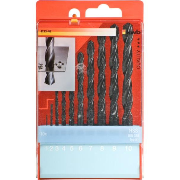 kwb Bohrer-Set HSS 1-10 mm 10-teilig