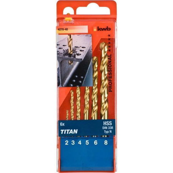 kwb Bohrer-Set Titan HSS 2-8 mm 6-teilig