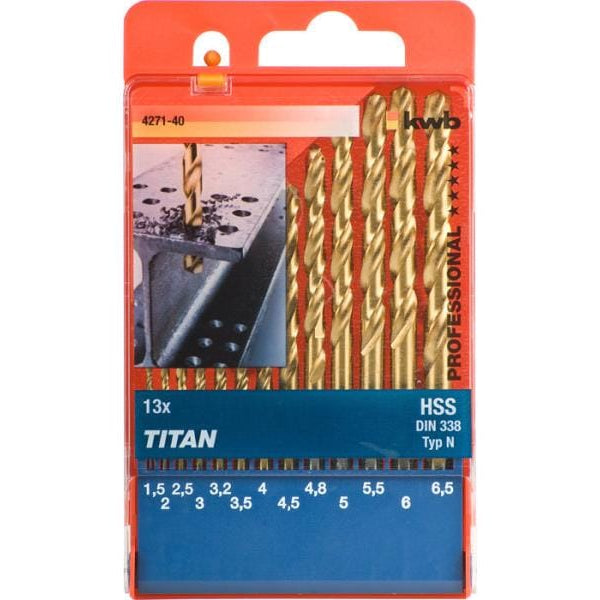 kwb Bohrer-Set Titan HSS 1.5-6.5 mm 13-teilig