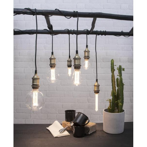 Star Trading Pendelleuchte ARCHAIC Schwarz / Gold