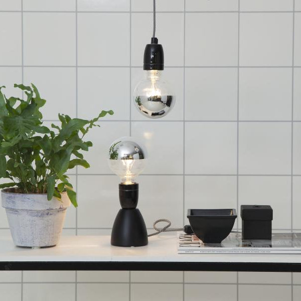 Star Trading Pendelleuchte GLAZE Schwarz / Weiss