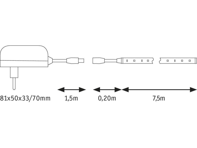 Paulmann LED-Stripe SimpLED 3000 K, 7.5 m Rolle
