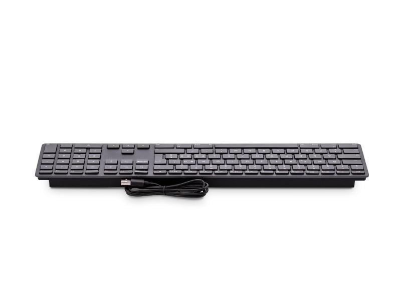 LMP Tastatur KB-1243 Schwarz, Mac CH-Layout mit Ziffernblock