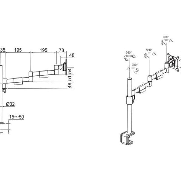 Multibrackets Tischhalterung Officeline Single II bis 8 kg – Weiss