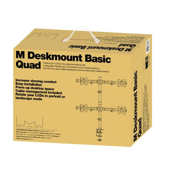 Multibrackets Tischhalterung Basic Quad bis 8 kg – Schwarz