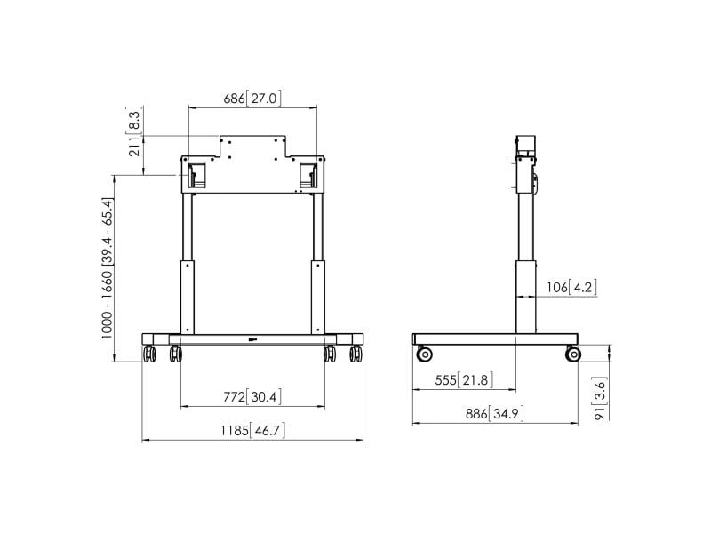 Vogel's TV-Trolley PFTE 7112 Motorisiert mit Fernbedienung