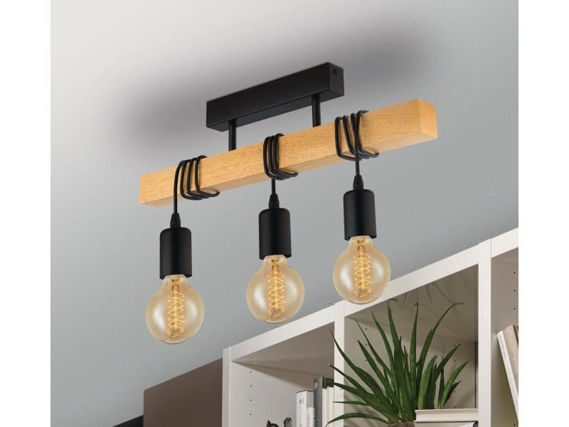 EGLO Leuchten Deckenleuchte TOWNSHEND 3x E27 Schwarz