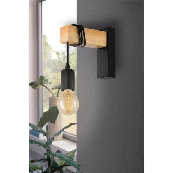 EGLO Leuchten Wandleuchte TOWNSHEND 1x E27 Schwarz