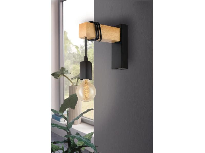 EGLO Leuchten Wandleuchte TOWNSHEND 1x E27 Schwarz