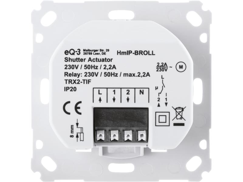HomeMatic IP Rollladenaktor Für Markenschalter