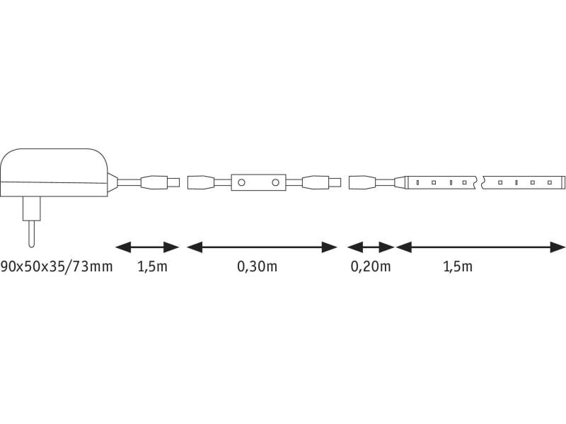 Paulmann LED-Stripe SimpLED Power 3000 K, 1.5 m Set