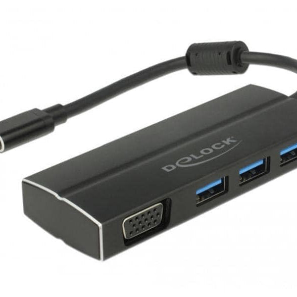 Delock Dockingstation USB 3.1 Typ-C Gen1 - 3x Typ-A + 1x VGA