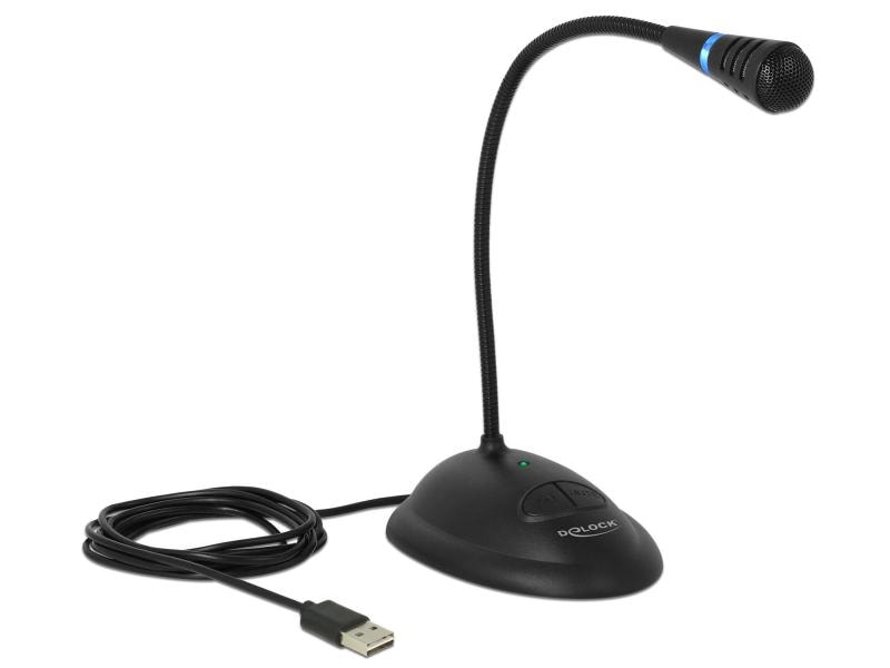 Delock Mikrofon USB mit Mute- und On/Off-Taste