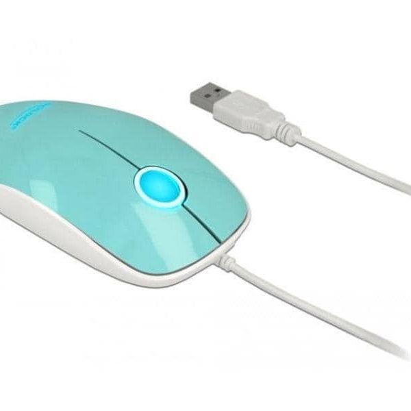 Delock Maus 12538 USB-Typ-A LED  türkis