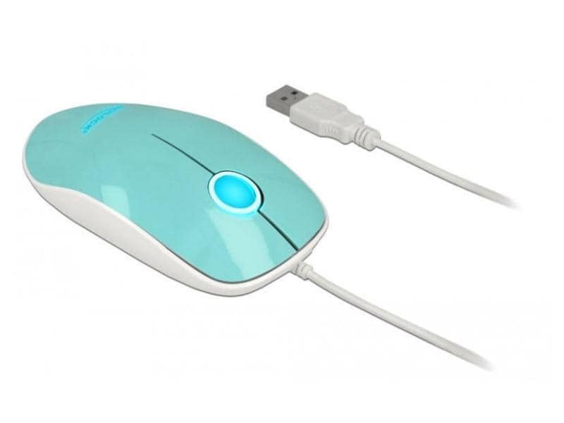 Delock Maus 12538 USB-Typ-A LED  türkis