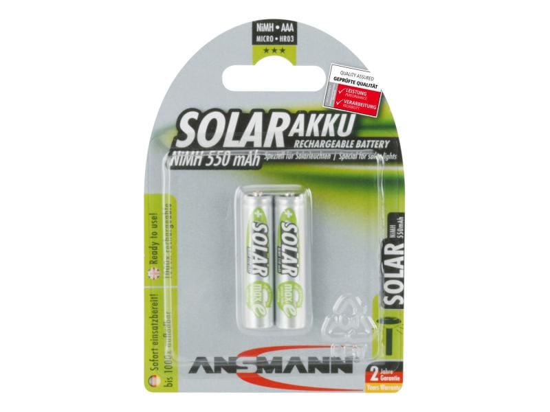 Ansmann Akku 2x AAA 550 mAh für Solaranwendungen