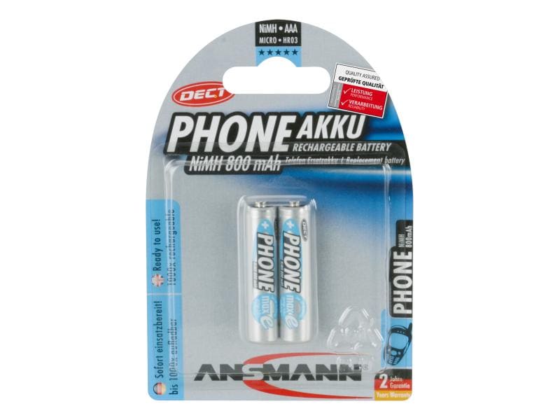 Ansmann Akku 2x AAA 800 mAh für DECT-Phones