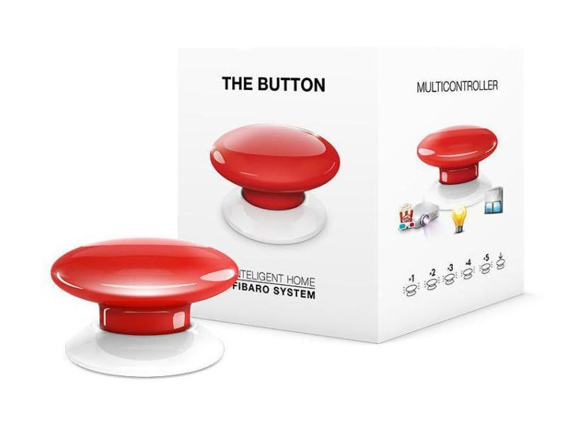 Fibaro Funk-Wandsender Z-Wave Button Rot
