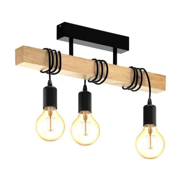EGLO Leuchten Deckenleuchte TOWNSHEND 3x E27 Schwarz