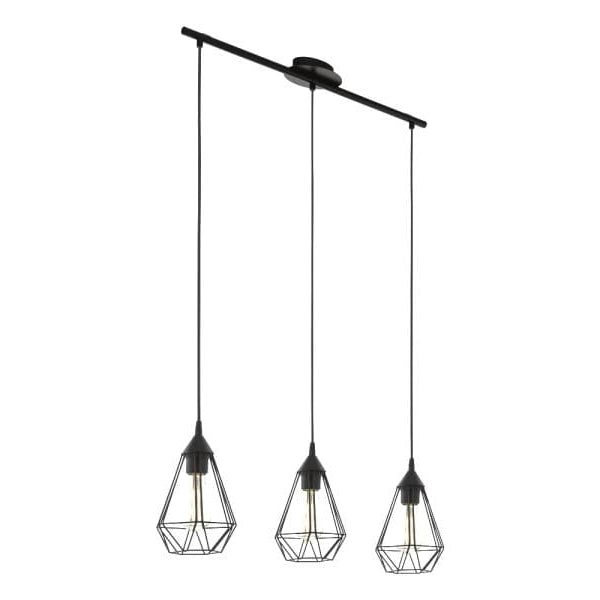 EGLO Leuchten Pendelleuchte TARBES 3x E27 Schwarz