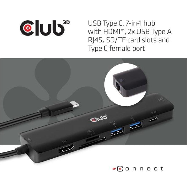 Club 3D Dockingstation CSV-1592 USB Type C 3.2 Gen1 7in1 Hub